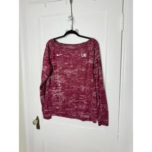 Nike T-shirt Women's Large Tall Long Sleeve University Charleston Burgundy Knit
